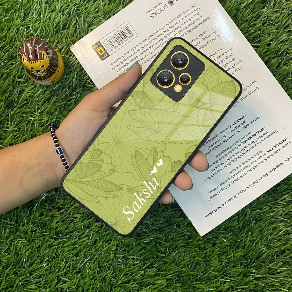 Customized luxury Mint Green leaves Glass Case Cover For Realme/Narzo - ShopOnCliQ