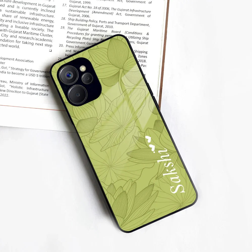Customized luxury Mint Green leaves Glass Case Cover For Realme/Narzo - ShopOnCliQ