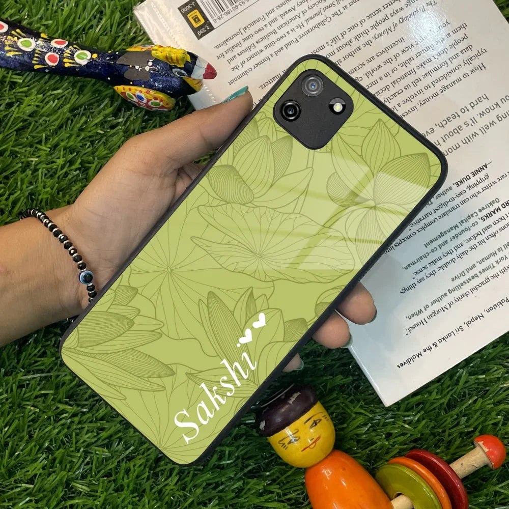 Customized luxury Mint Green leaves Glass Case Cover For Realme/Narzo - ShopOnCliQ