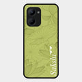 Customized luxury Mint Green leaves Glass Case Cover For Realme C33 2023