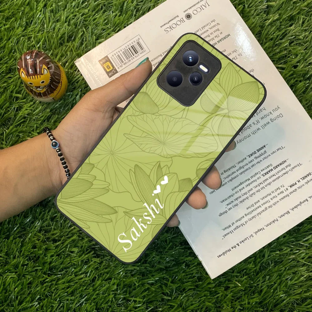 Customized luxury Mint Green leaves Glass Case Cover For Realme/Narzo - ShopOnCliQ