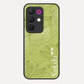 Customized luxury Mint Green leaves Glass Case Cover For Realme C85 5G