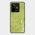 Customized luxury Mint Green leaves Glass Case Cover For Realme Gt 7 5G