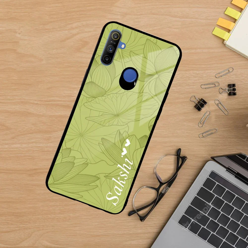 Customized luxury Mint Green leaves Glass Case Cover For Realme/Narzo - ShopOnCliQ