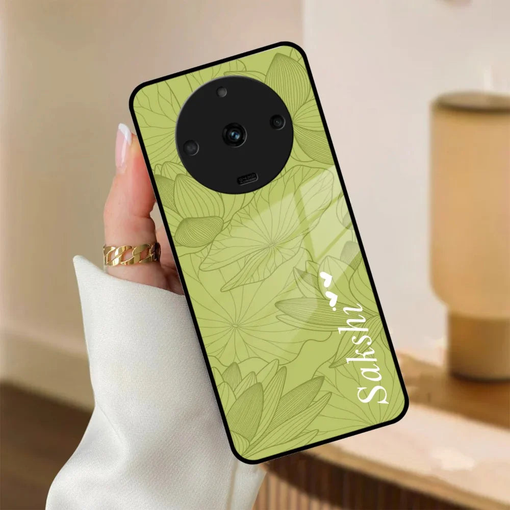 Customized luxury Mint Green leaves Glass Case Cover For Realme/Narzo - ShopOnCliQ