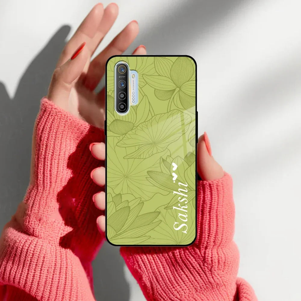 Customized luxury Mint Green leaves Glass Case Cover For Realme/Narzo - ShopOnCliQ