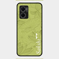Customized luxury Mint Green leaves Glass Case Cover For Redmi 11 Prime 5G