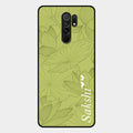Customized luxury Mint Green leaves Glass Case Cover For Redmi 9 Prime