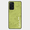 Customized luxury Mint Green leaves Glass Case Cover For Redmi Note 11 Pro 5G