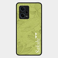 Customized luxury Mint Green leaves Glass Case Cover For Redmi Note 12 Pro 5G
