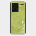 Customized luxury Mint Green leaves Glass Case Cover For Redmi Note 13 Pro Plus 5G