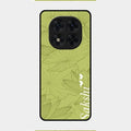 Customized luxury Mint Green leaves Glass Case Cover For Redmi Note 14 Pro 5G