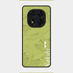 Customized luxury Mint Green leaves Glass Case Cover For Redmi Note 14 Pro 5G