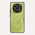 Customized luxury Mint Green leaves Glass Case Cover For Redmi Note 15 5G