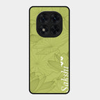 Customized luxury Mint Green leaves Glass Case Cover For Redmi Note 15 Pro Plus 5G