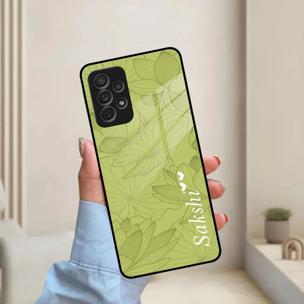 Customized luxury Mint Green leaves Glass Case Cover For Samsung - ShopOnCliQ