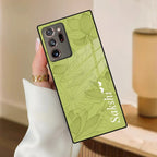 Customized luxury Mint Green leaves Glass Case Cover For Samsung - ShopOnCliQ