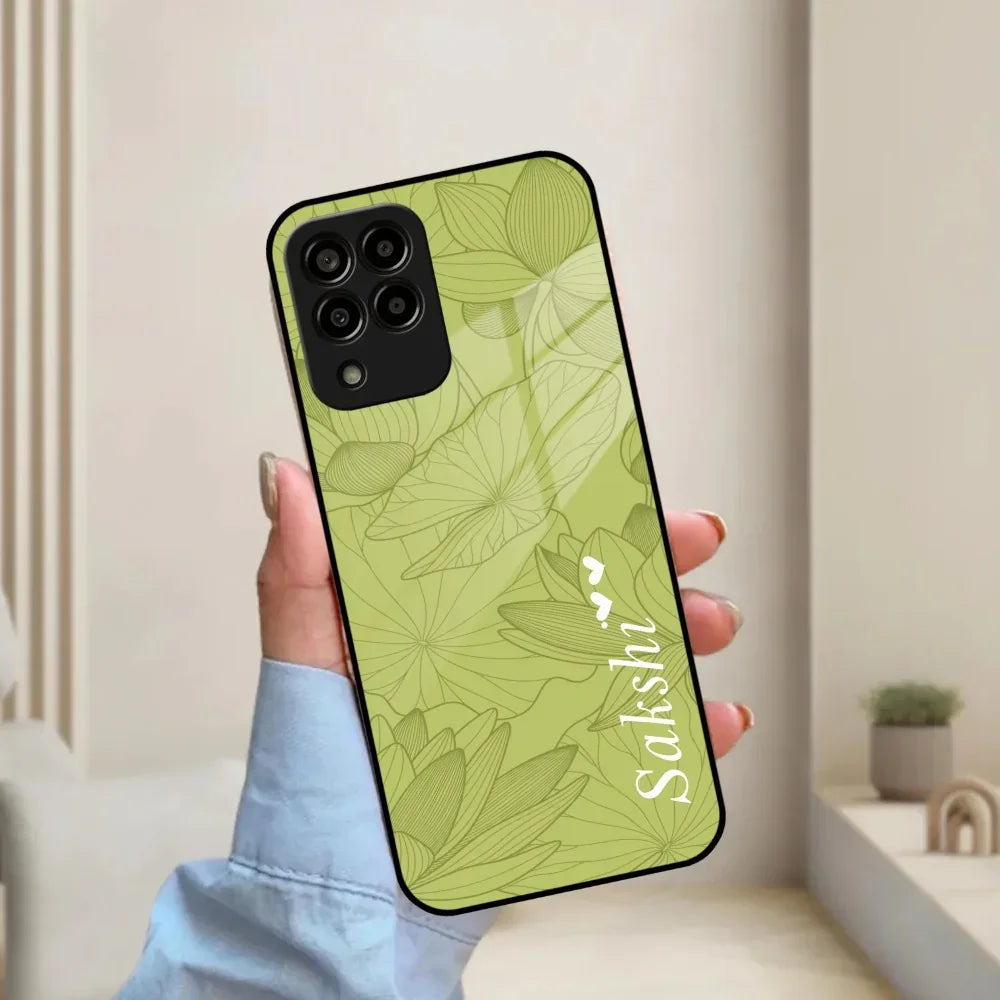 Customized luxury Mint Green leaves Glass Case Cover For Samsung - ShopOnCliQ