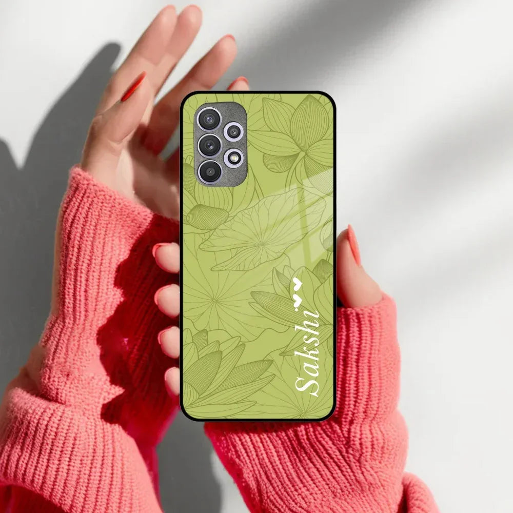 Customized luxury Mint Green leaves Glass Case Cover For Samsung - ShopOnCliQ