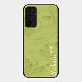 Customized luxury Mint Green leaves Glass Case Cover For Samsung Galaxy A15 5G
