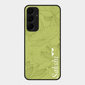 Customized luxury Mint Green leaves Glass Case Cover For Samsung Galaxy A35 5G