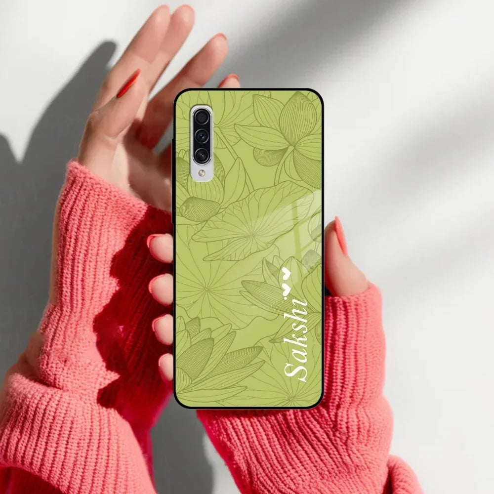 Customized luxury Mint Green leaves Glass Case Cover For Samsung - ShopOnCliQ