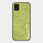 Customized luxury Mint Green leaves Glass Case Cover For Samsung Galaxy F14 5G