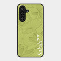 Customized luxury Mint Green leaves Glass Case Cover For Samsung Galaxy F55 5G