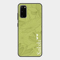 Customized luxury Mint Green leaves Glass Case Cover For Samsung Galaxy S20