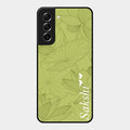 Customized luxury Mint Green leaves Glass Case Cover For Samsung Galaxy S21 Fe 5G