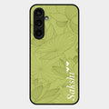 Customized luxury Mint Green leaves Glass Case Cover For Samsung Galaxy S23 Fe 5G