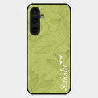 Customized luxury Mint Green leaves Glass Case Cover For Samsung Galaxy S23 Fe 5G