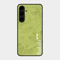 Customized luxury Mint Green leaves Glass Case Cover For Samsung Galaxy S24 Plus 5G