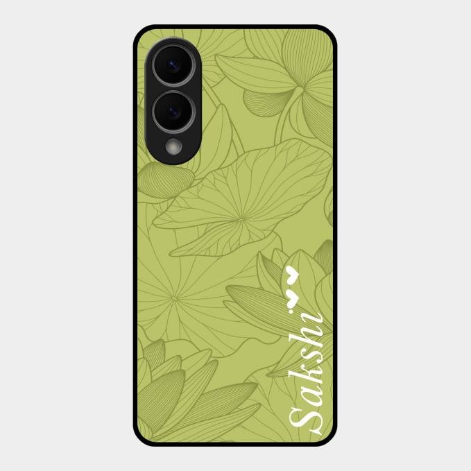Customized luxury Mint Green leaves Glass Case Cover For Samsung Galaxy S25 Edge 5G