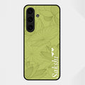 Customized luxury Mint Green leaves Glass Case Cover For Samsung Galaxy S25 FE 5G