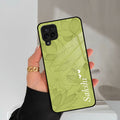 Customized luxury Mint Green leaves Glass Case Cover For Samsung Galaxy A42 5G