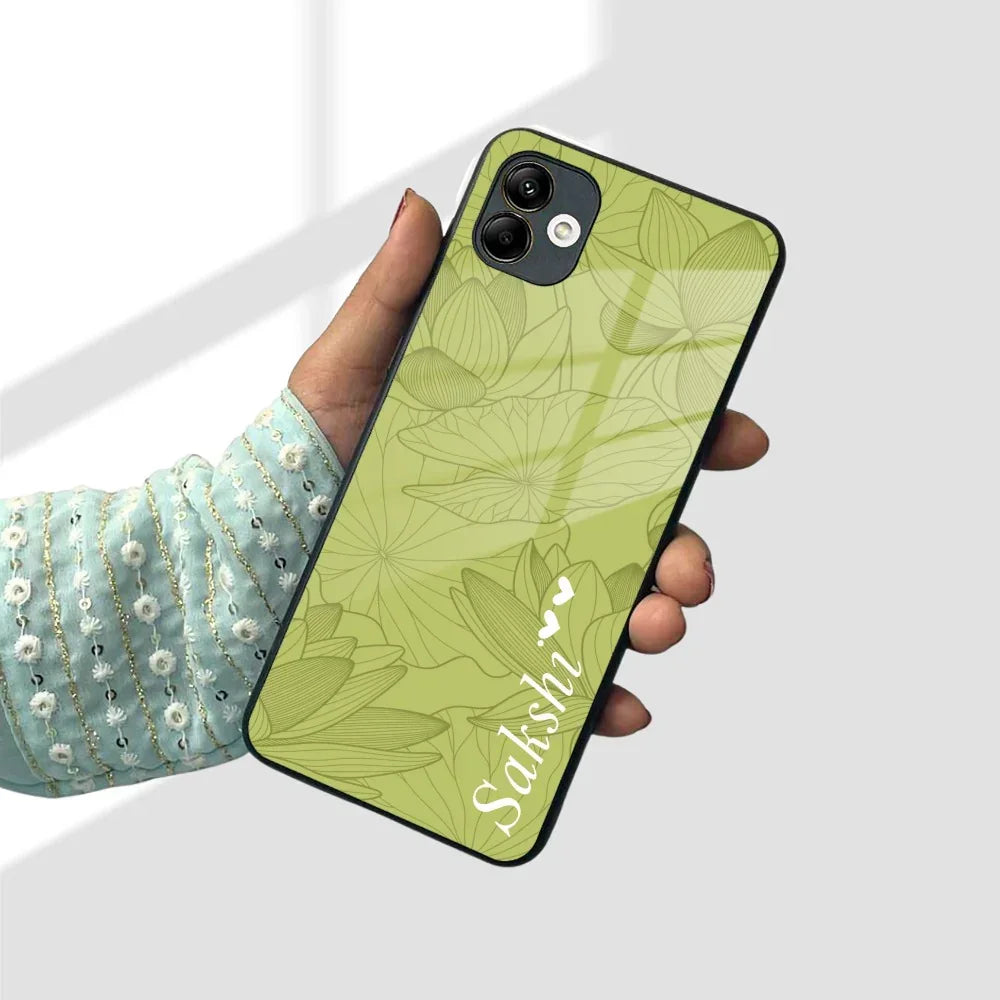 Customized luxury Mint Green leaves Glass Case Cover For Samsung - ShopOnCliQ