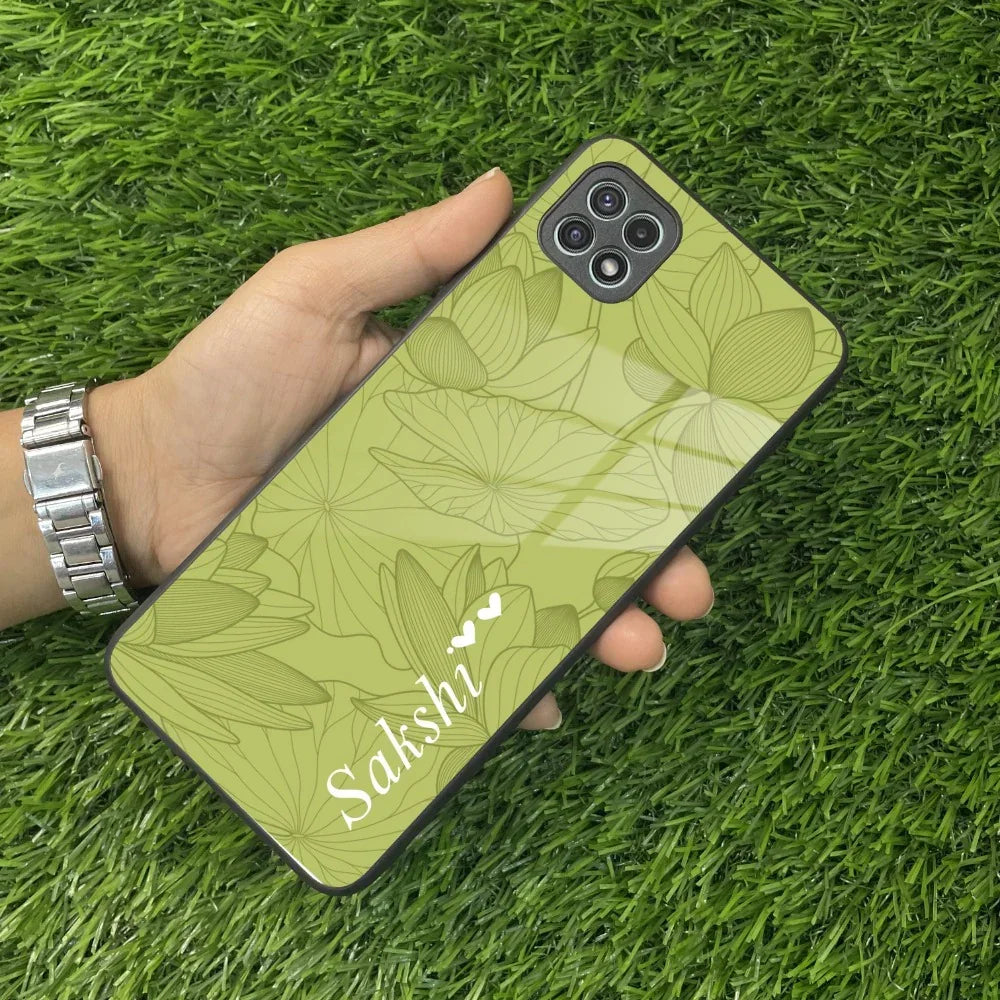 Customized luxury Mint Green leaves Glass Case Cover For Samsung - ShopOnCliQ