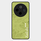 Customized luxury Mint Green leaves Glass Case Cover For Vivo T4 5G