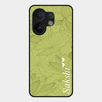 Customized luxury Mint Green leaves Glass Case Cover For Vivo T4 Pro 5G