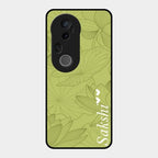 Customized luxury Mint Green leaves Glass Case Cover For Vivo T4 Ultra 5G