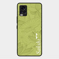 Customized luxury Mint Green leaves Glass Case Cover For Vivo V20 Pro 5G