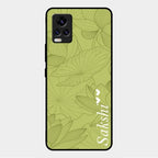 Customized luxury Mint Green leaves Glass Case Cover For Vivo V20 Pro 5G