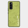 Customized luxury Mint Green leaves Glass Case Cover For Vivo V20 Se