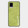 Customized luxury Mint Green leaves Glass Case Cover For Vivo V20