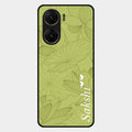 Customized luxury Mint Green leaves Glass Case Cover For Vivo V29E 5G