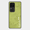 Customized luxury Mint Green leaves Glass Case Cover For Vivo V30 Pro 5G