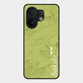 Customized luxury Mint Green leaves Glass Case Cover For Vivo V60 5G