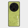 Customized luxury Mint Green leaves Glass Case Cover For Vivo X100 Pro 5G