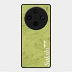 Customized luxury Mint Green leaves Glass Case Cover For Vivo X100 Pro 5G
